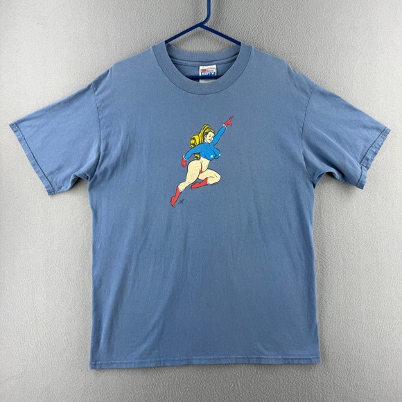 Hanes Other - Vintage Coop Art Shirt Mens Large 90s Devil Woman Super Hero Rocket Girl Tee USA